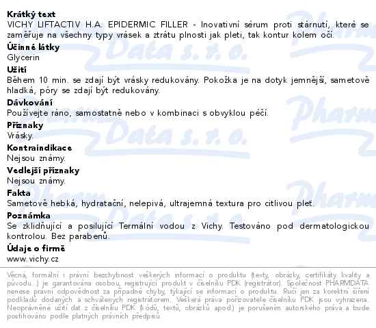 VICHY Liftactiv H.A. epidermic filler sérum 30ml