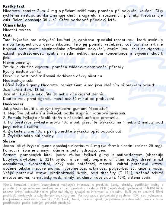 Nicorette Icemint Gum 4mg léč. žvýk. guma 30ks