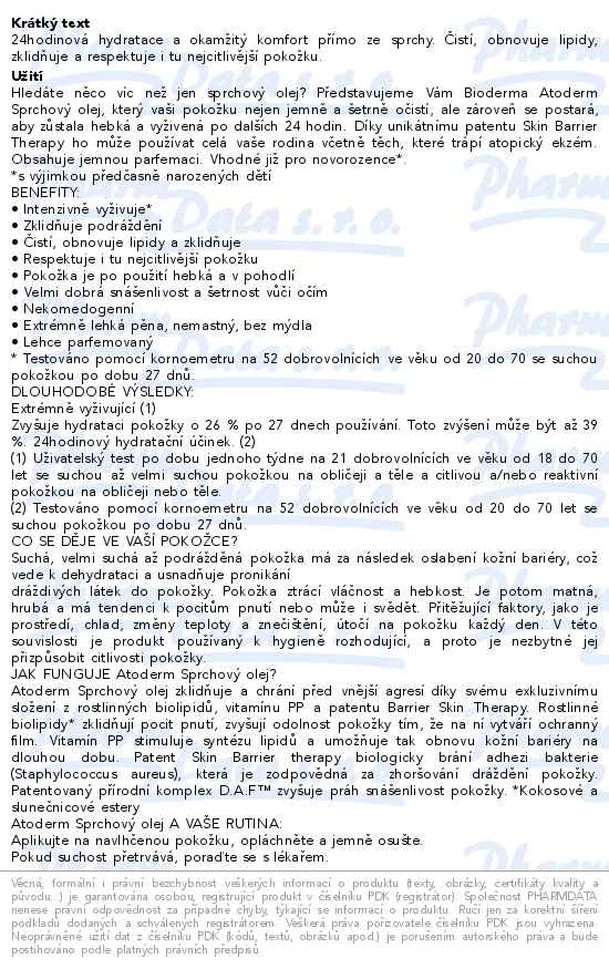 Bioderma Atoderm Sprchový olej 200ml