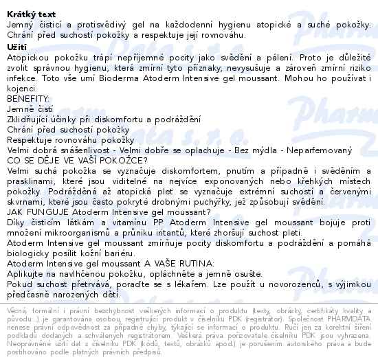 Bioderma Atoderm Intensive gel moussant 500ml