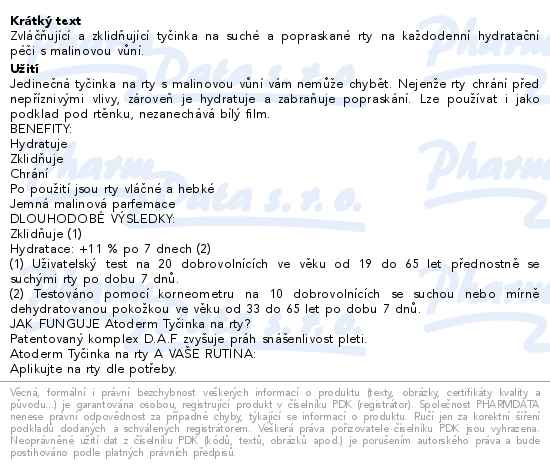 Bioderma Atoderm tyčinka na rty 4g