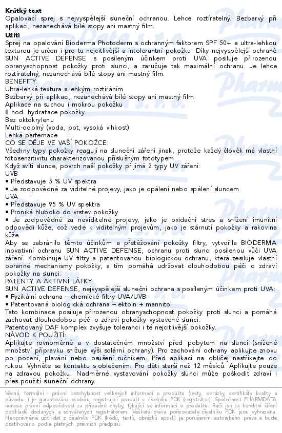 Bioderma Photoderm Sprej SPF50 300ml